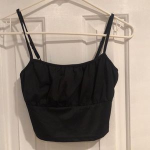 Black Satin feel Tank Top